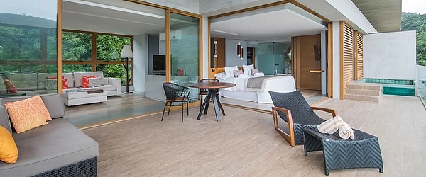A magnífica Penthouse, maior acomodação do Club Med Rio das Pedras, com 110 m² de luxo e conforto.