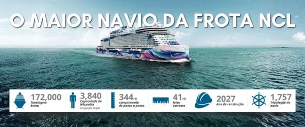 Norwegian Aura será o maior navio da frota da NCL